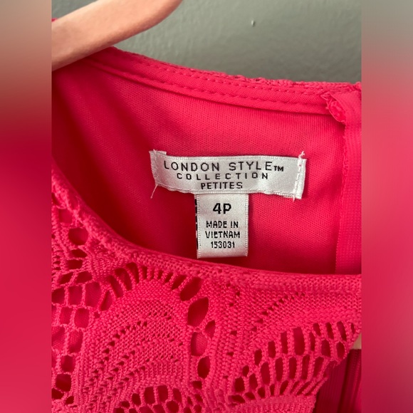 London Style Collection_Pink Lace Dress_Womens 4P - Picture 2 of 9